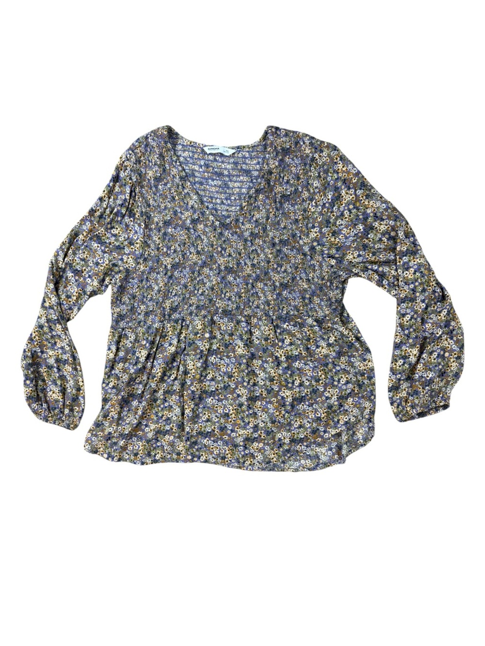 Woman’s Sonoma floral boho peasant smocked blouse size XXL